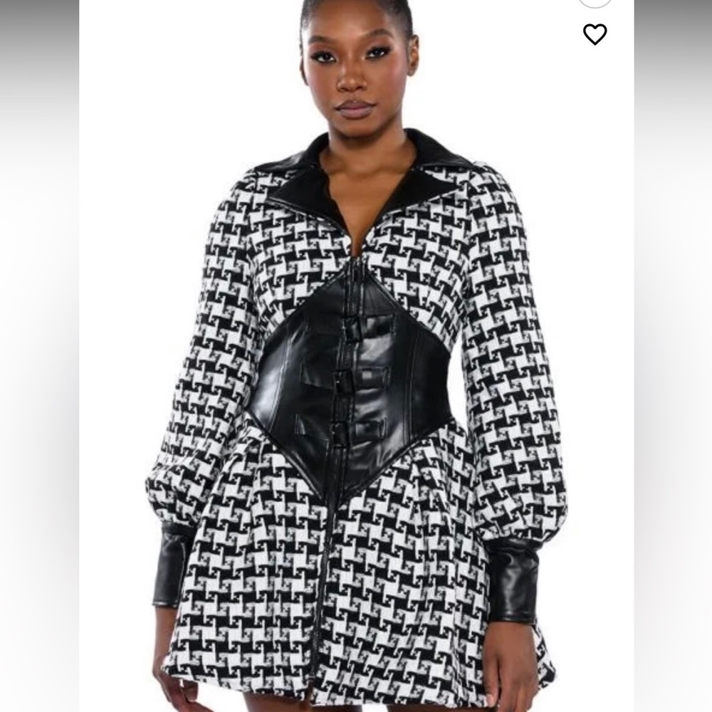 Akira new on the block houndstooth dress